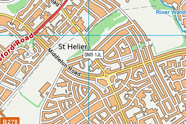 SM5 1JL map - OS VectorMap District (Ordnance Survey) SM5 1JL map - OS VectorMap District (Ordnance Survey)