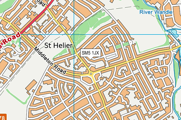 SM5 1JX map - OS VectorMap District (Ordnance Survey) SM5 1JX map - OS VectorMap District (Ordnance Survey)