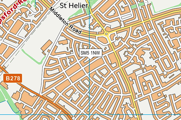 SM5 1NW map - OS VectorMap District (Ordnance Survey) SM5 1NW map - OS VectorMap District (Ordnance Survey)