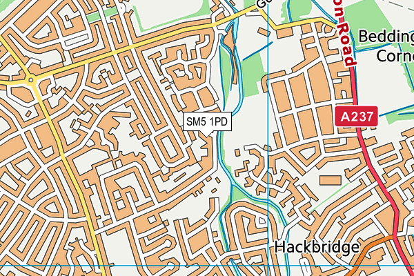 SM5 1PD map - OS VectorMap District (Ordnance Survey) SM5 1PD map - OS VectorMap District (Ordnance Survey)