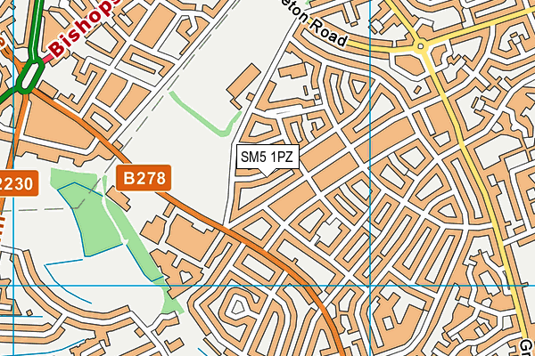 SM5 1PZ map - OS VectorMap District (Ordnance Survey) SM5 1PZ map - OS VectorMap District (Ordnance Survey)