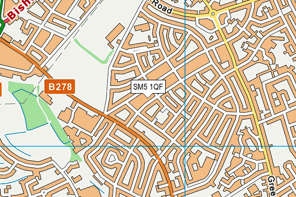 SM5 1QF map - OS VectorMap District (Ordnance Survey) SM5 1QF map - OS VectorMap District (Ordnance Survey)