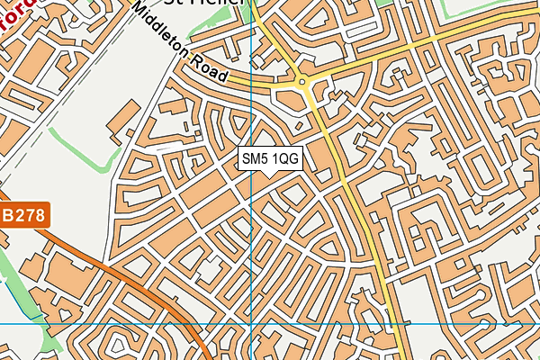 SM5 1QG map - OS VectorMap District (Ordnance Survey) SM5 1QG map - OS VectorMap District (Ordnance Survey)