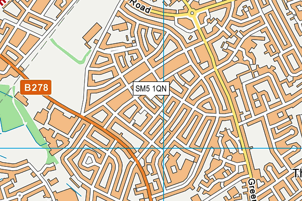 SM5 1QN map - OS VectorMap District (Ordnance Survey) SM5 1QN map - OS VectorMap District (Ordnance Survey)