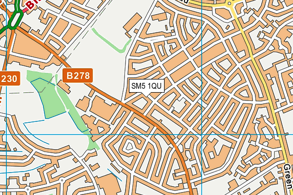 SM5 1QU map - OS VectorMap District (Ordnance Survey) SM5 1QU map - OS VectorMap District (Ordnance Survey)