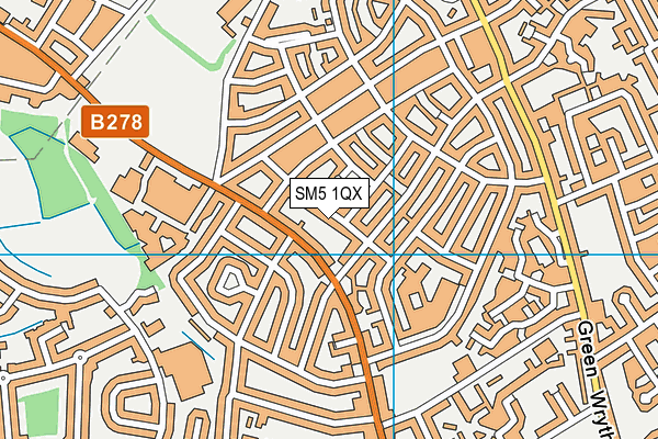 SM5 1QX map - OS VectorMap District (Ordnance Survey) SM5 1QX map - OS VectorMap District (Ordnance Survey)