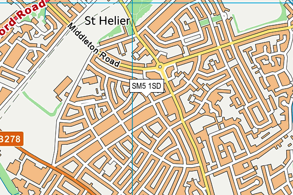SM5 1SD map - OS VectorMap District (Ordnance Survey) SM5 1SD map - OS VectorMap District (Ordnance Survey)