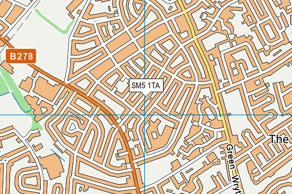 SM5 1TA map - OS VectorMap District (Ordnance Survey) SM5 1TA map - OS VectorMap District (Ordnance Survey)