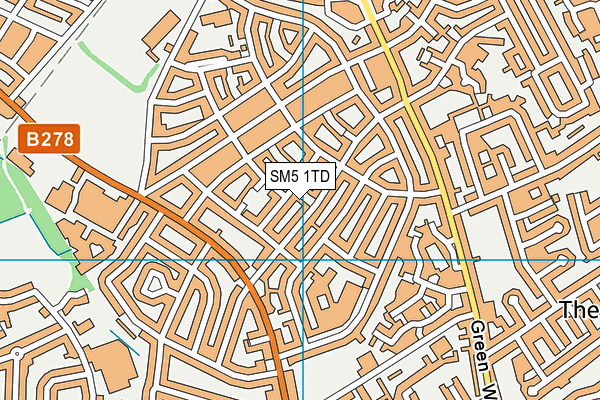 SM5 1TD map - OS VectorMap District (Ordnance Survey) SM5 1TD map - OS VectorMap District (Ordnance Survey)