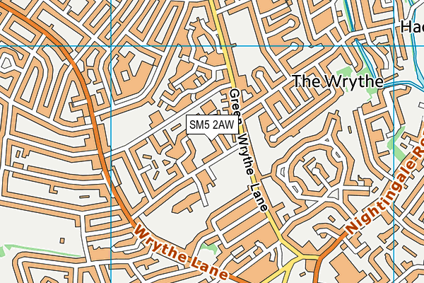 SM5 2AW map - OS VectorMap District (Ordnance Survey) SM5 2AW map - OS VectorMap District (Ordnance Survey)