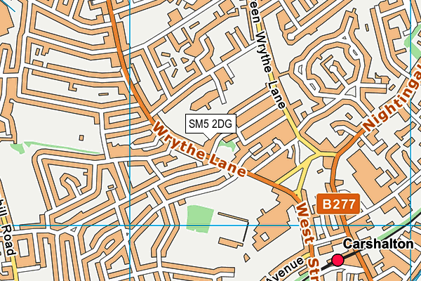 SM5 2DG map - OS VectorMap District (Ordnance Survey) SM5 2DG map - OS VectorMap District (Ordnance Survey)