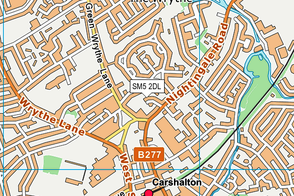 SM5 2DL map - OS VectorMap District (Ordnance Survey) SM5 2DL map - OS VectorMap District (Ordnance Survey)