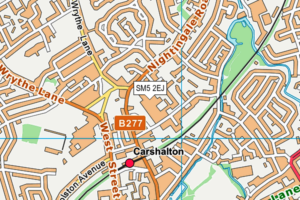 SM5 2EJ map - OS VectorMap District (Ordnance Survey)