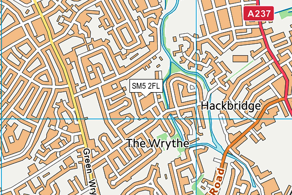 SM5 2FL map - OS VectorMap District (Ordnance Survey) SM5 2FL map - OS VectorMap District (Ordnance Survey)