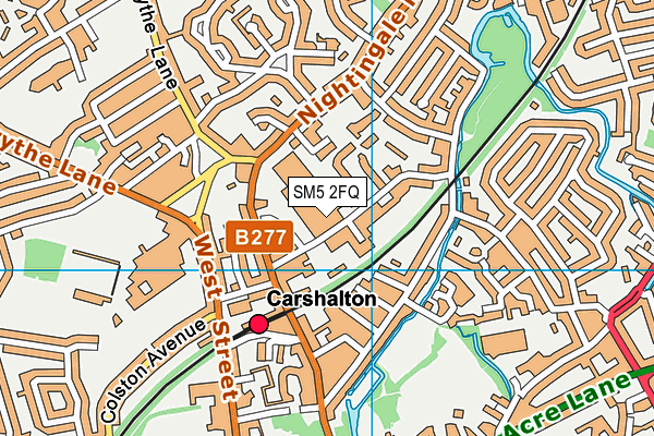 SM5 2FQ map - OS VectorMap District (Ordnance Survey) SM5 2FQ map - OS VectorMap District (Ordnance Survey)
