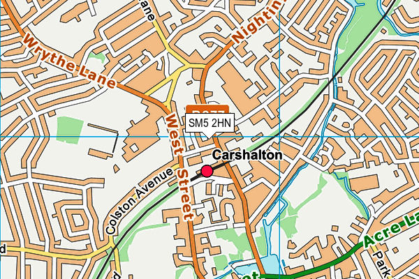 SM5 2HN map - OS VectorMap District (Ordnance Survey) SM5 2HN map - OS VectorMap District (Ordnance Survey)