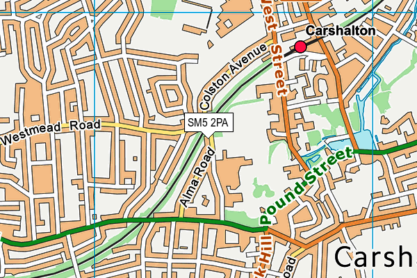 SM5 2PA map - OS VectorMap District (Ordnance Survey) SM5 2PA map - OS VectorMap District (Ordnance Survey)