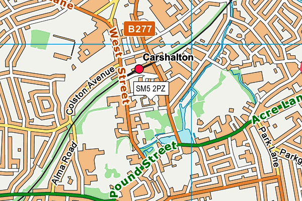 SM5 2PZ map - OS VectorMap District (Ordnance Survey) SM5 2PZ map - OS VectorMap District (Ordnance Survey)