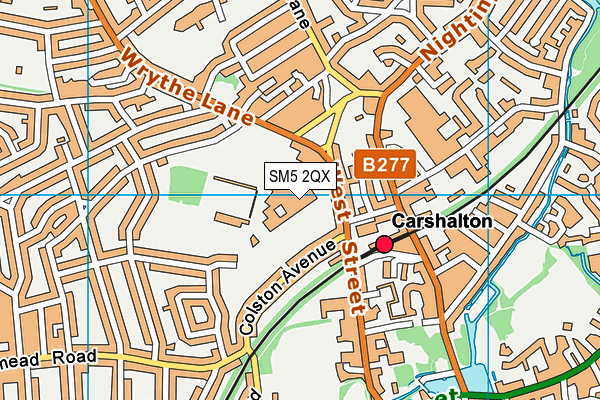 SM5 2QX map - OS VectorMap District (Ordnance Survey) SM5 2QX map - OS VectorMap District (Ordnance Survey)