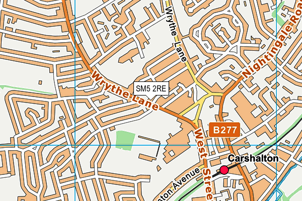 SM5 2RE map - OS VectorMap District (Ordnance Survey) SM5 2RE map - OS VectorMap District (Ordnance Survey)