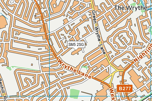 SM5 2SG map - OS VectorMap District (Ordnance Survey) SM5 2SG map - OS VectorMap District (Ordnance Survey)