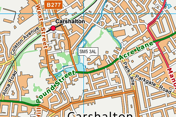 SM5 3AL map - OS VectorMap District (Ordnance Survey)