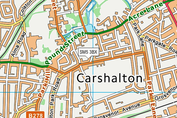 SM5 3BX map - OS VectorMap District (Ordnance Survey) SM5 3BX map - OS VectorMap District (Ordnance Survey)