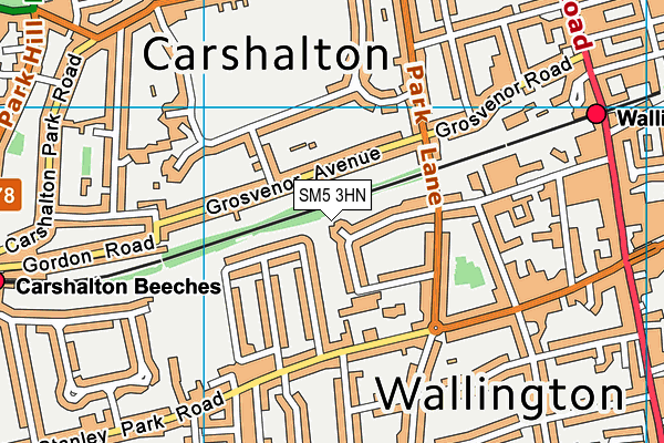 SM5 3HN map - OS VectorMap District (Ordnance Survey) SM5 3HN map - OS VectorMap District (Ordnance Survey)