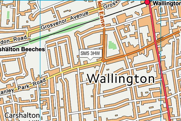SM5 3HW map - OS VectorMap District (Ordnance Survey) SM5 3HW map - OS VectorMap District (Ordnance Survey)