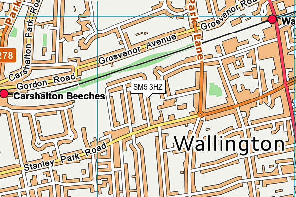 SM5 3HZ map - OS VectorMap District (Ordnance Survey) SM5 3HZ map - OS VectorMap District (Ordnance Survey)