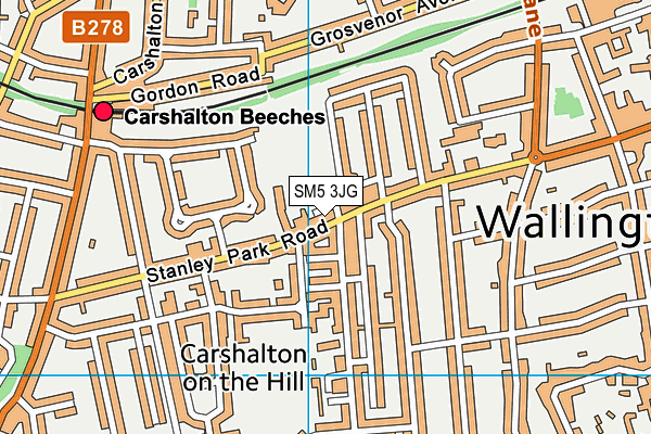 SM5 3JG map - OS VectorMap District (Ordnance Survey) SM5 3JG map - OS VectorMap District (Ordnance Survey)