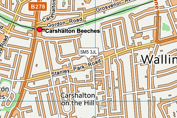 SM5 3JL map - OS VectorMap District (Ordnance Survey) SM5 3JL map - OS VectorMap District (Ordnance Survey)