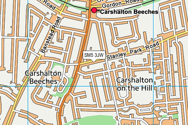 SM5 3JW map - OS VectorMap District (Ordnance Survey) SM5 3JW map - OS VectorMap District (Ordnance Survey)