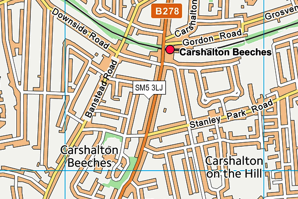 SM5 3LJ map - OS VectorMap District (Ordnance Survey) SM5 3LJ map - OS VectorMap District (Ordnance Survey)
