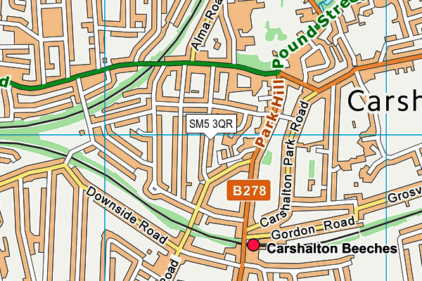 SM5 3QR map - OS VectorMap District (Ordnance Survey) SM5 3QR map - OS VectorMap District (Ordnance Survey)