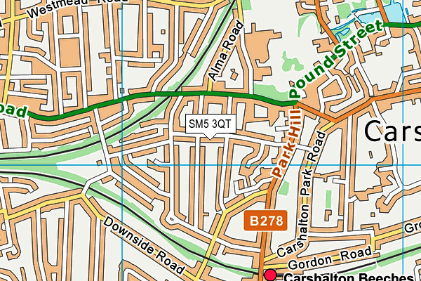 SM5 3QT map - OS VectorMap District (Ordnance Survey) SM5 3QT map - OS VectorMap District (Ordnance Survey)