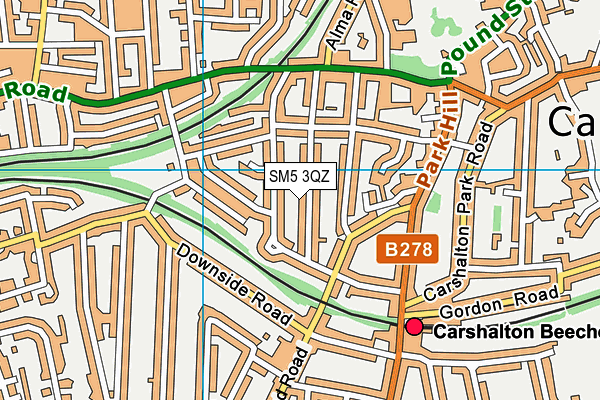 SM5 3QZ map - OS VectorMap District (Ordnance Survey) SM5 3QZ map - OS VectorMap District (Ordnance Survey)