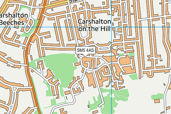 SM5 4AS map - OS VectorMap District (Ordnance Survey)