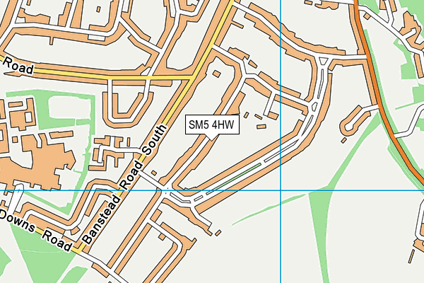 SM5 4HW map - OS VectorMap District (Ordnance Survey) SM5 4HW map - OS VectorMap District (Ordnance Survey)