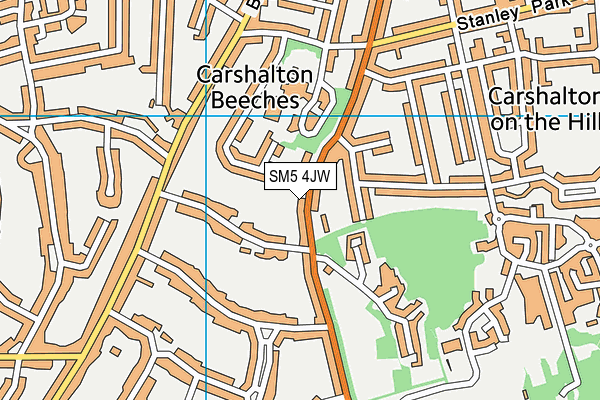 SM5 4JW map - OS VectorMap District (Ordnance Survey) SM5 4JW map - OS VectorMap District (Ordnance Survey)