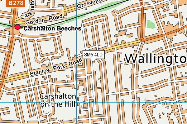 SM5 4LD map - OS VectorMap District (Ordnance Survey) SM5 4LD map - OS VectorMap District (Ordnance Survey)