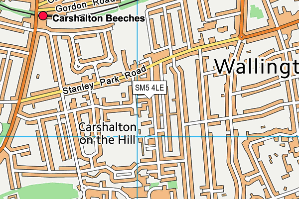 SM5 4LE map - OS VectorMap District (Ordnance Survey) SM5 4LE map - OS VectorMap District (Ordnance Survey)