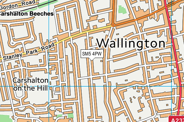 SM5 4PW map - OS VectorMap District (Ordnance Survey) SM5 4PW map - OS VectorMap District (Ordnance Survey)