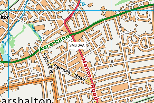 SM6 0AA map - OS VectorMap District (Ordnance Survey) SM6 0AA map - OS VectorMap District (Ordnance Survey)