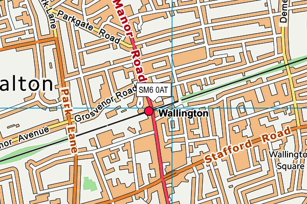 SM6 0AT map - OS VectorMap District (Ordnance Survey)