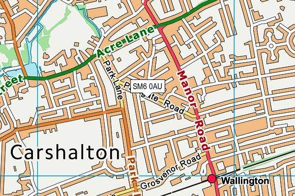 SM6 0AU map - OS VectorMap District (Ordnance Survey)