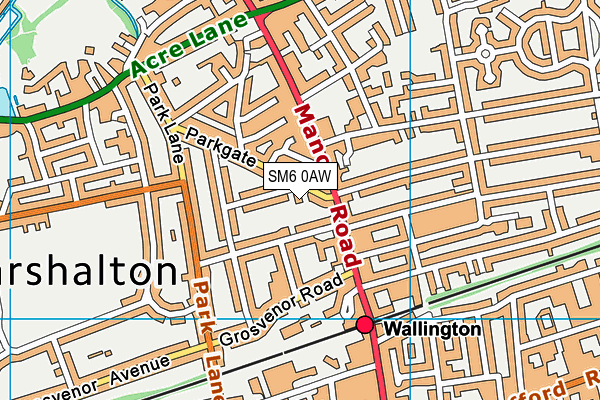 SM6 0AW map - OS VectorMap District (Ordnance Survey) SM6 0AW map - OS VectorMap District (Ordnance Survey)