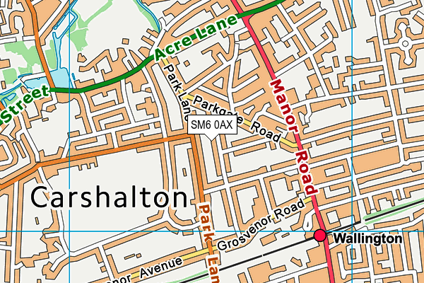 SM6 0AX map - OS VectorMap District (Ordnance Survey) SM6 0AX map - OS VectorMap District (Ordnance Survey)