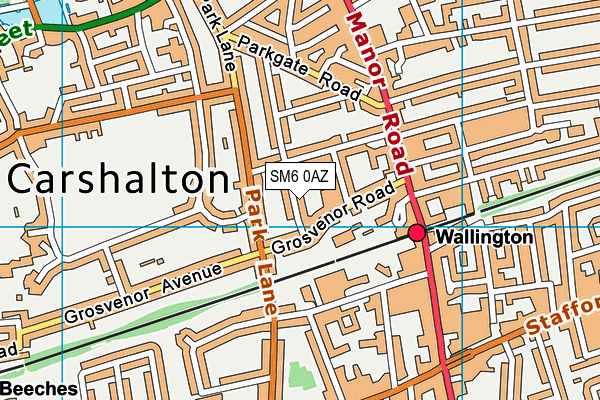 SM6 0AZ map - OS VectorMap District (Ordnance Survey) SM6 0AZ map - OS VectorMap District (Ordnance Survey)
