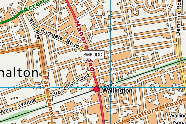SM6 0DD map - OS VectorMap District (Ordnance Survey) SM6 0DD map - OS VectorMap District (Ordnance Survey)